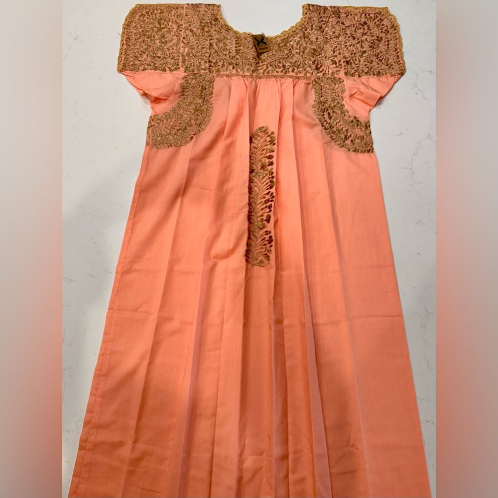 NWT Gold Embroidered Mexican Boutique Dress